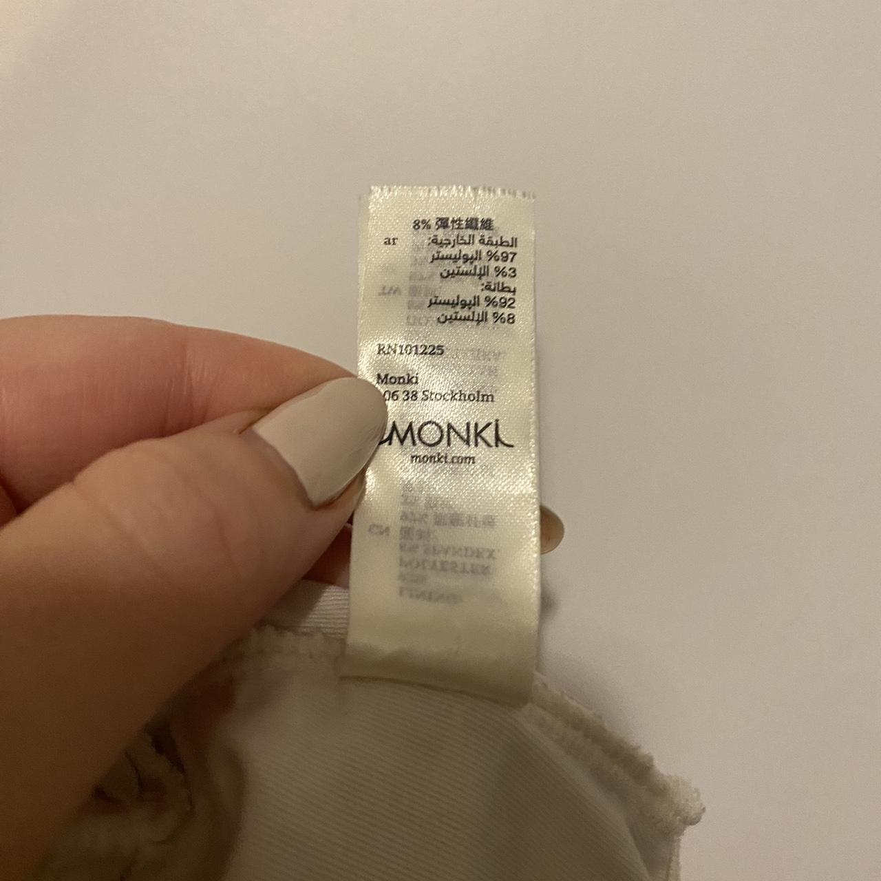 Monki cream bikini top. Cream ruffle bandeau bikini... Depop