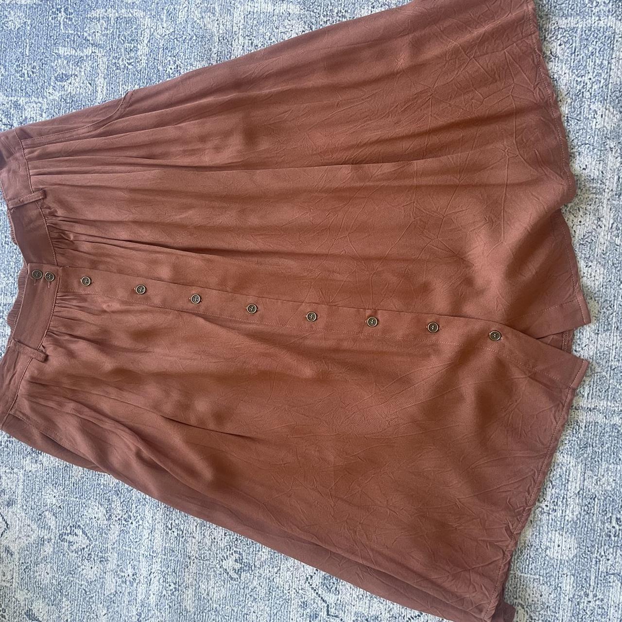 Burnt orange Dotti pleated midi skirt 🧡 Size 12 au... Depop