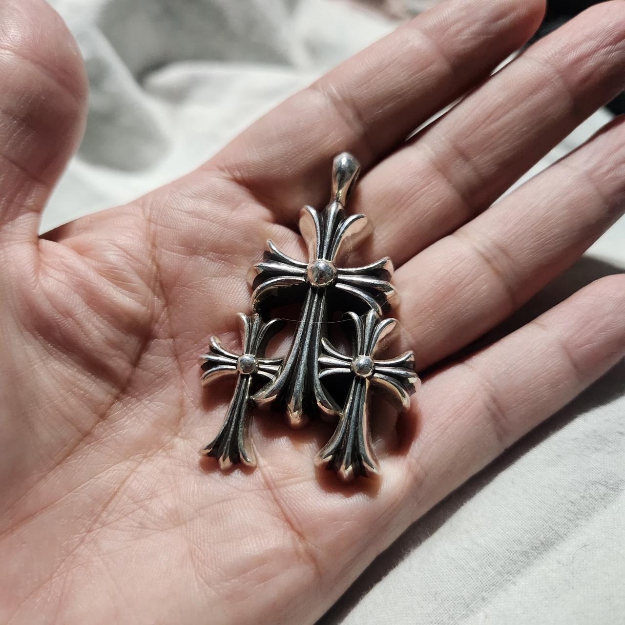 【超希少】Chrome Hearts FRANK 2 CH CROSS Authentic [Chrome Hearts] DOUBLE CH CROSS PENDANT WITH 24