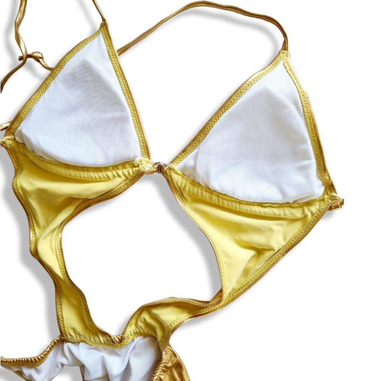 Metallic Gold One Piecemonokini Swimsuit Or Depop