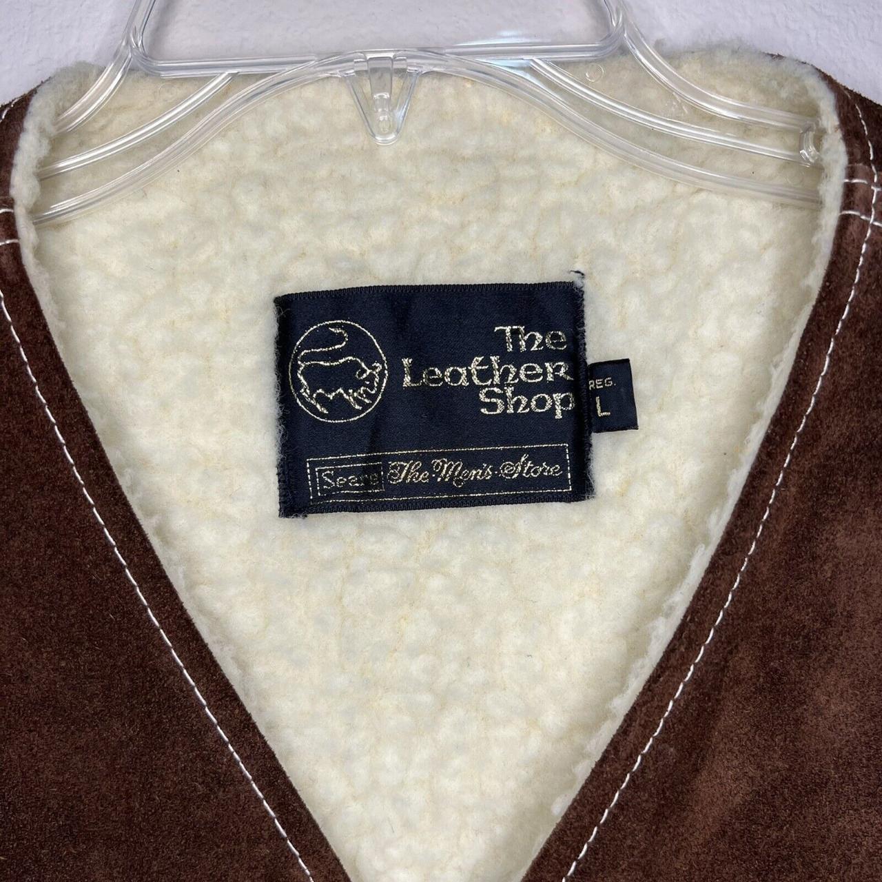 Vintage Sears The Leather Shop Vest Suede Button... Depop