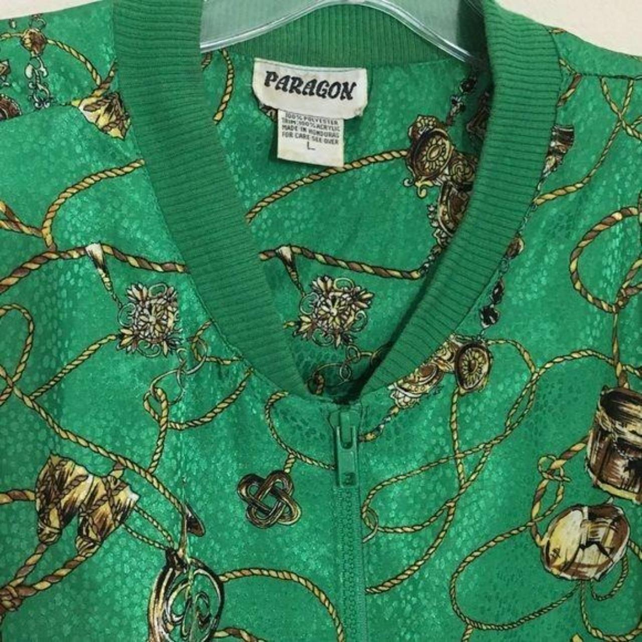 Men's Green and Gold Jacket Depop