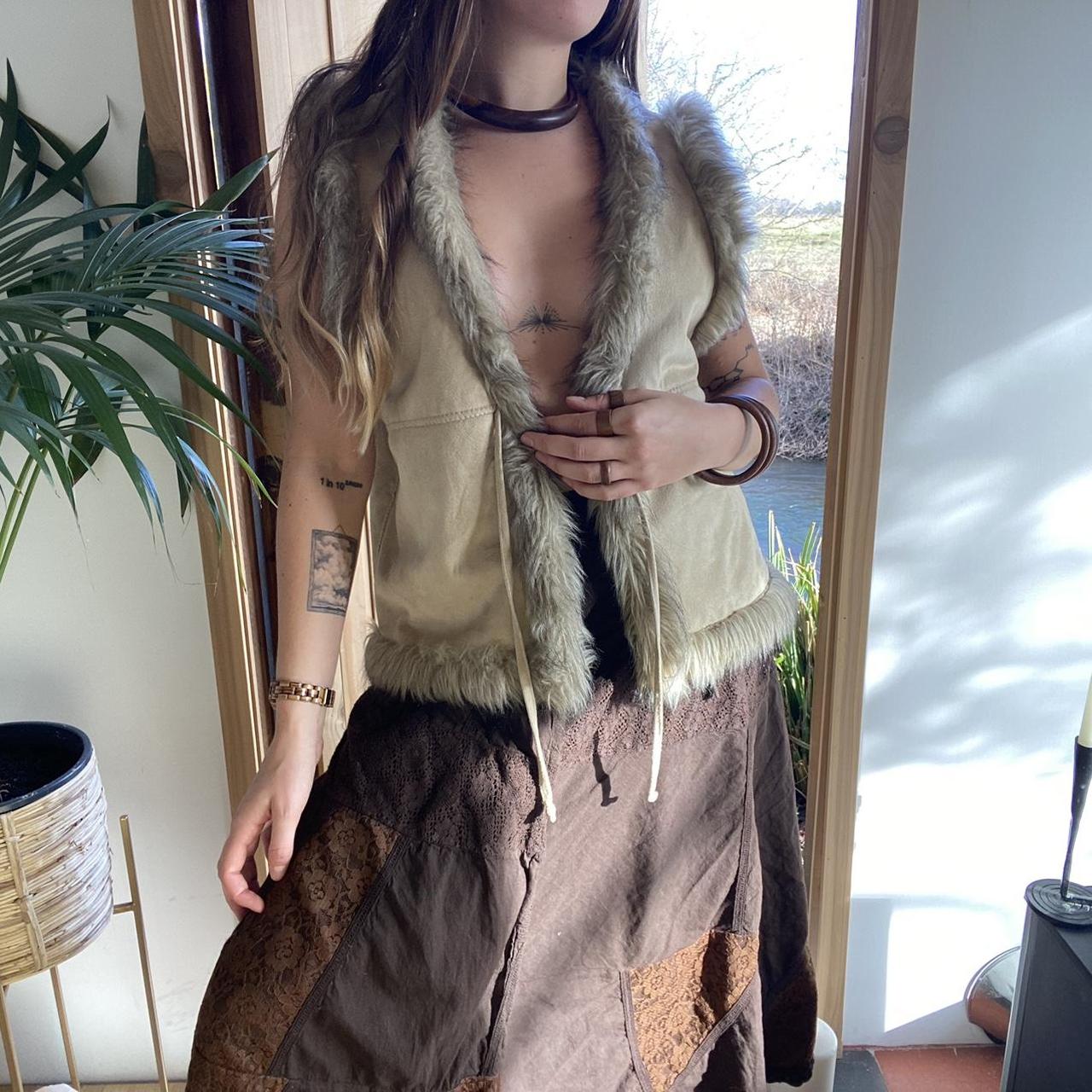 🚪 Vintage Faux Fur Afghan Gilet Brand C’est La... Depop