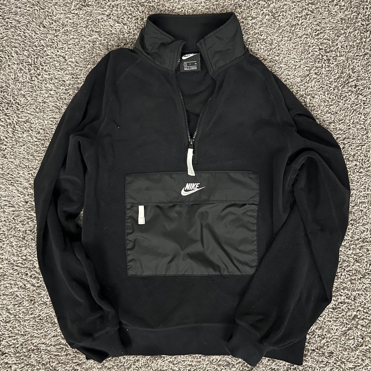 nike half zip fleece black