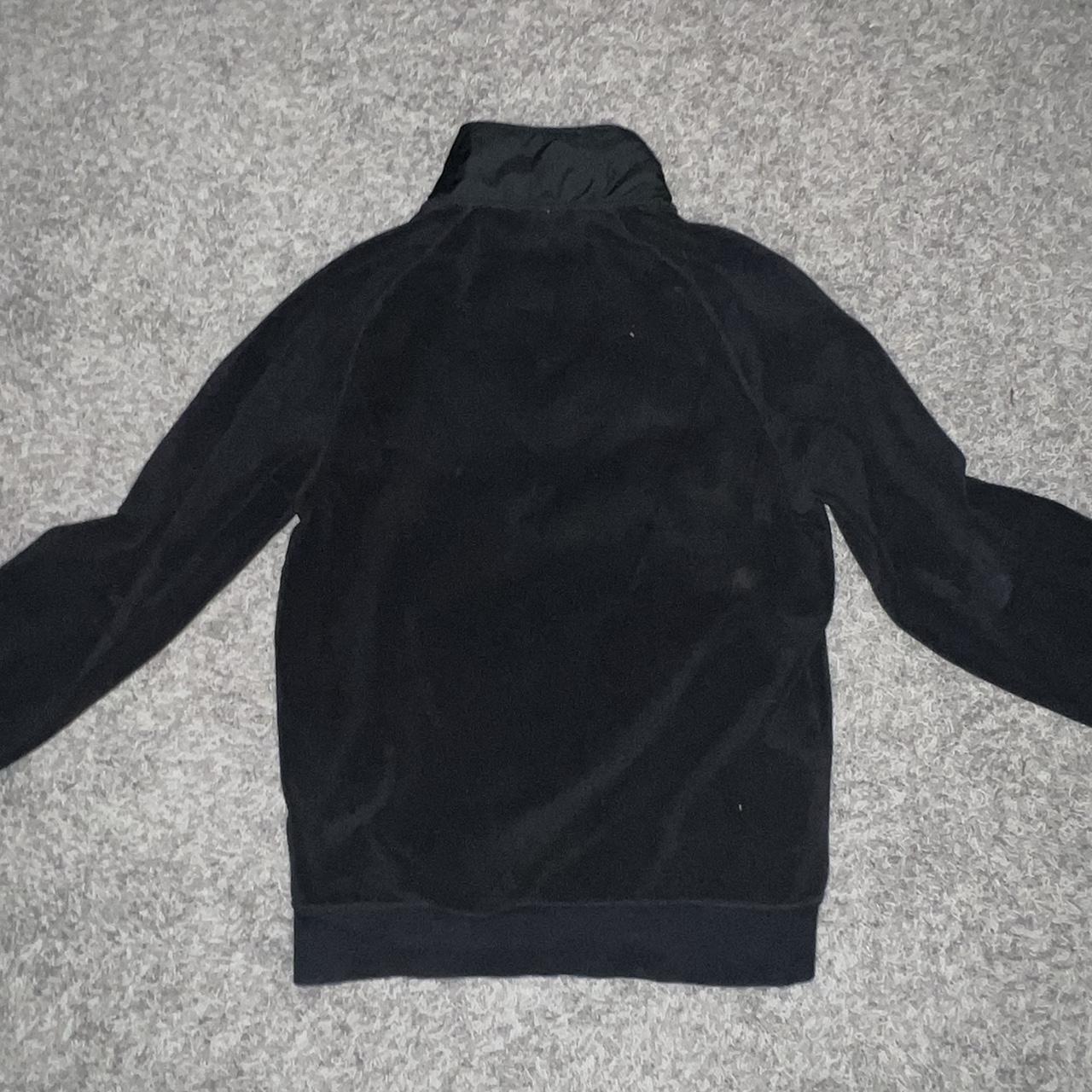 small black fleece nike half zip with front zip pouch - Depop