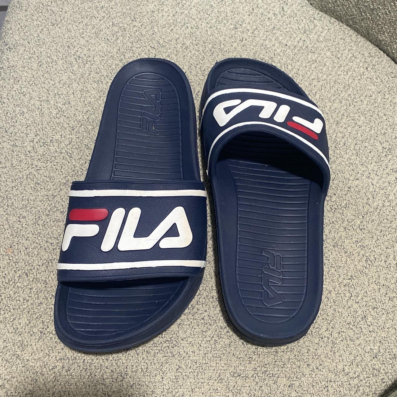 Fila slides navy on sale