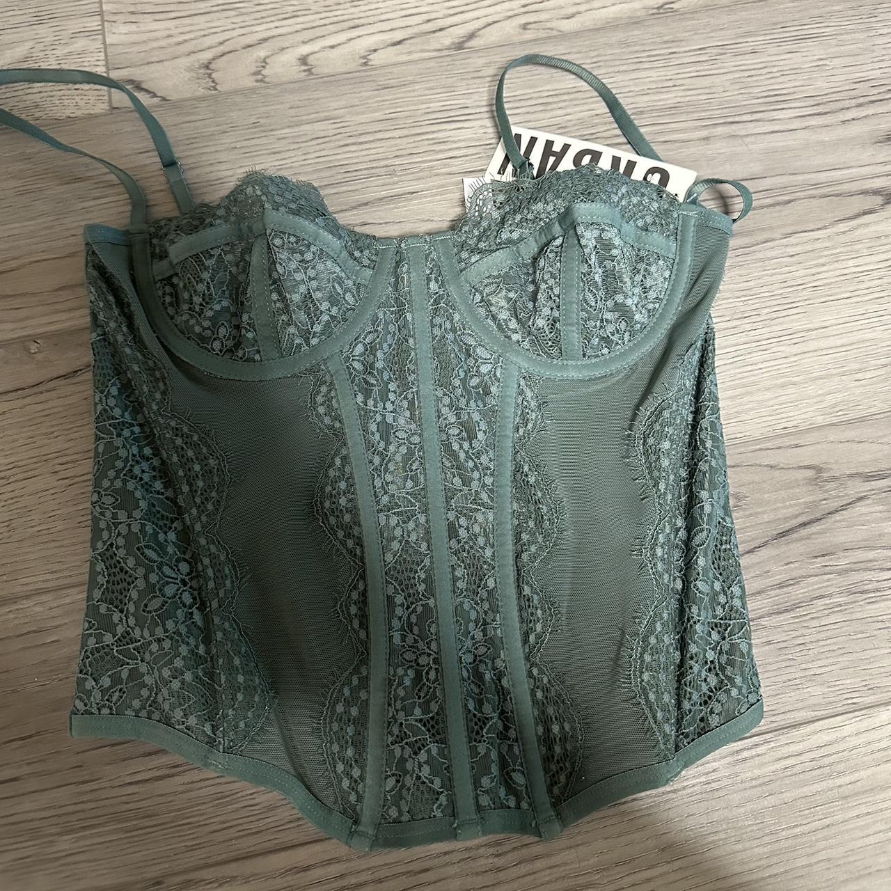 Urban Outfitters Women's Green Corset Depop