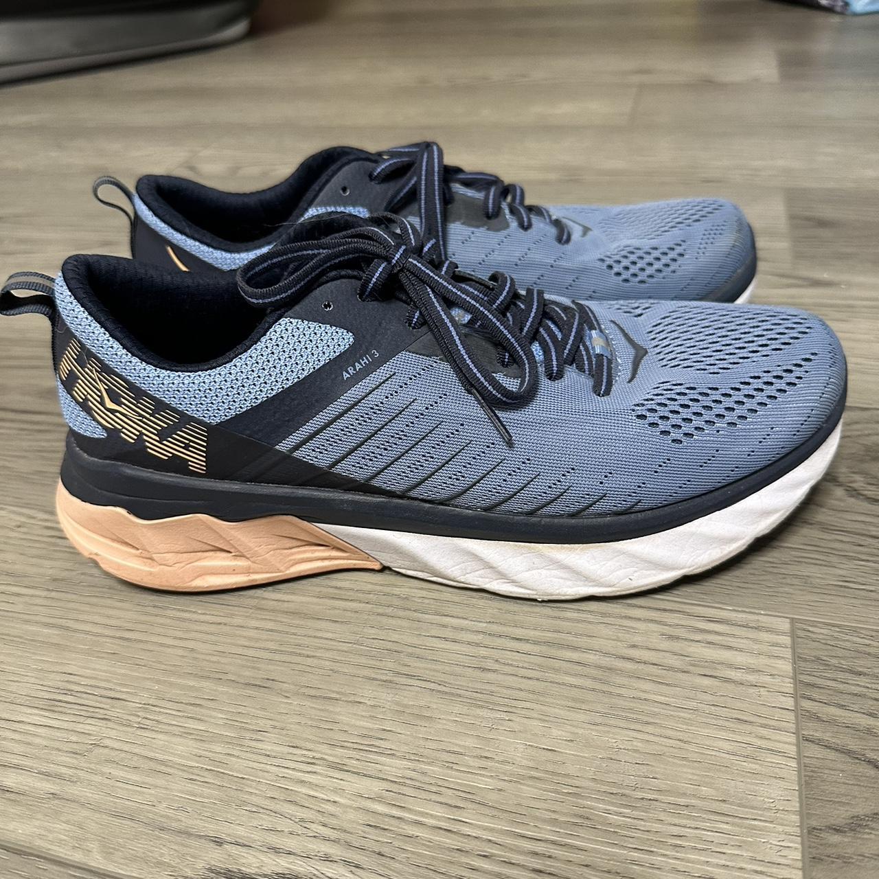 Hoka One One Women's Blue and Pink Trainers | Depop