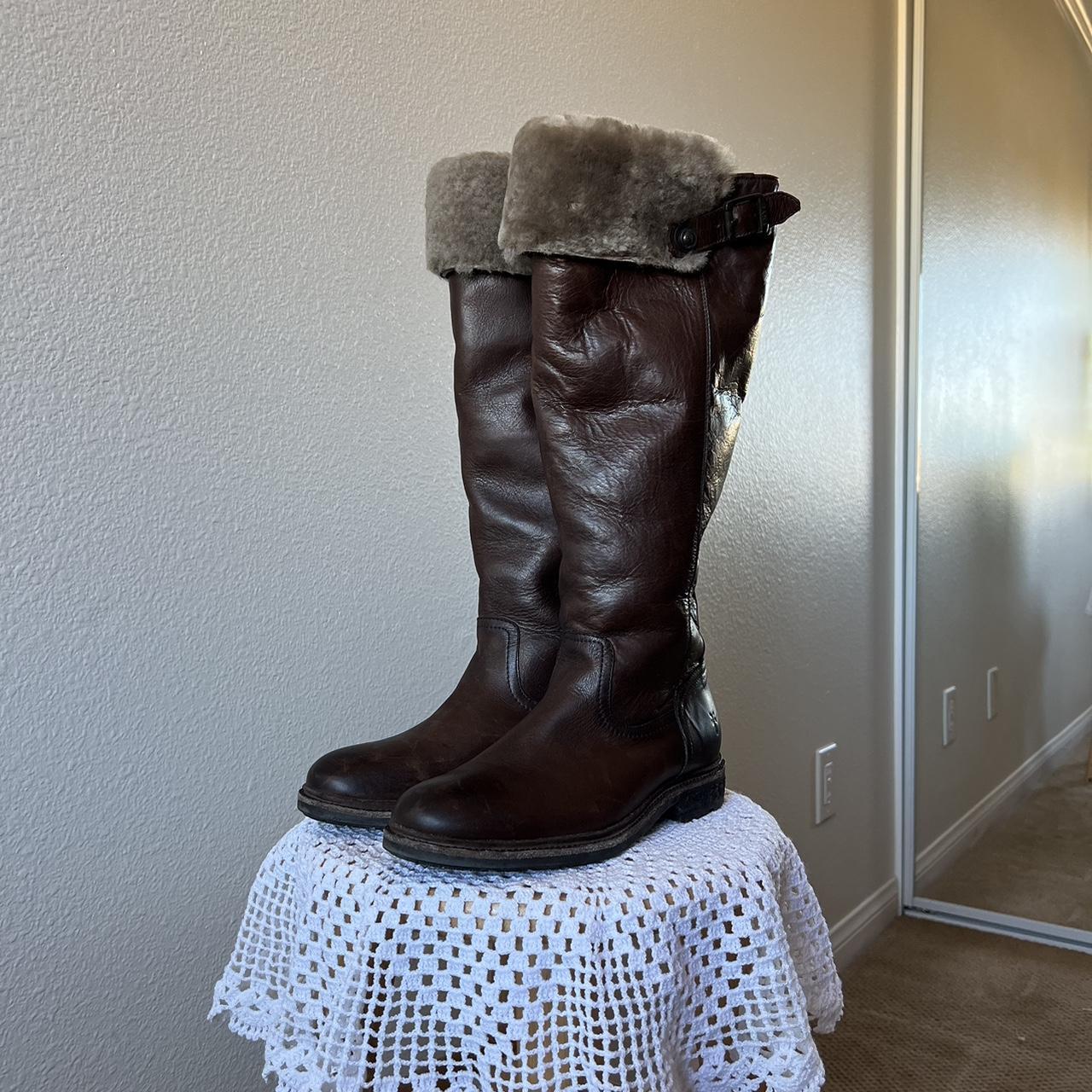 Valerie shearling boots deals by frye