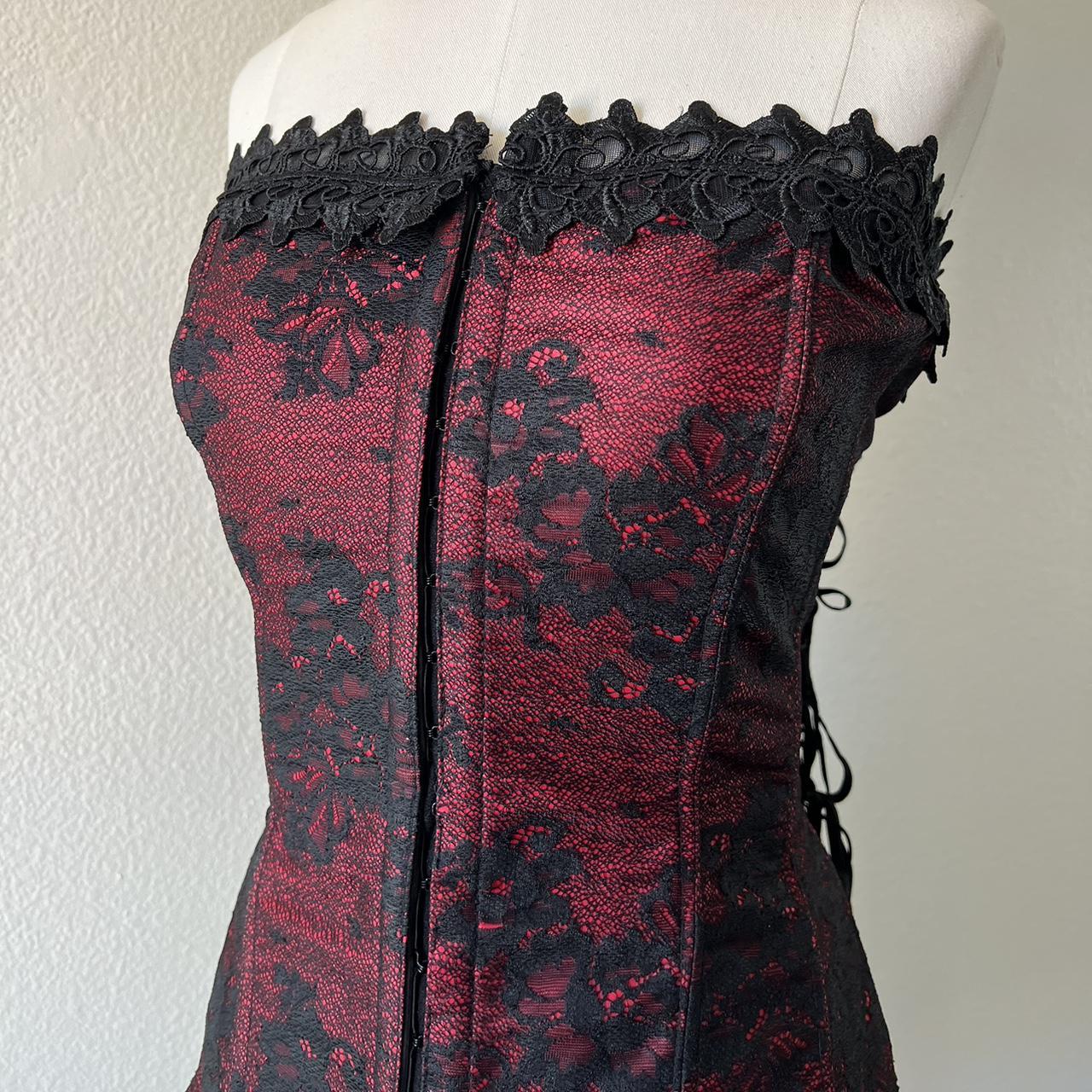 Frederick’s of Hollywood Black and Red Lace... - Depop