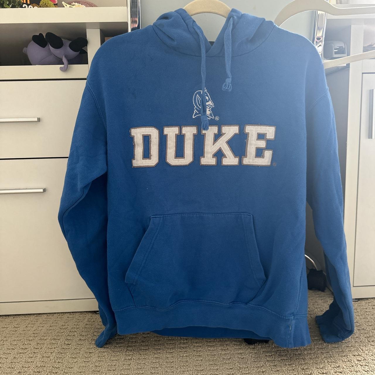bright blue duke hoodie size small slight stain on... - Depop