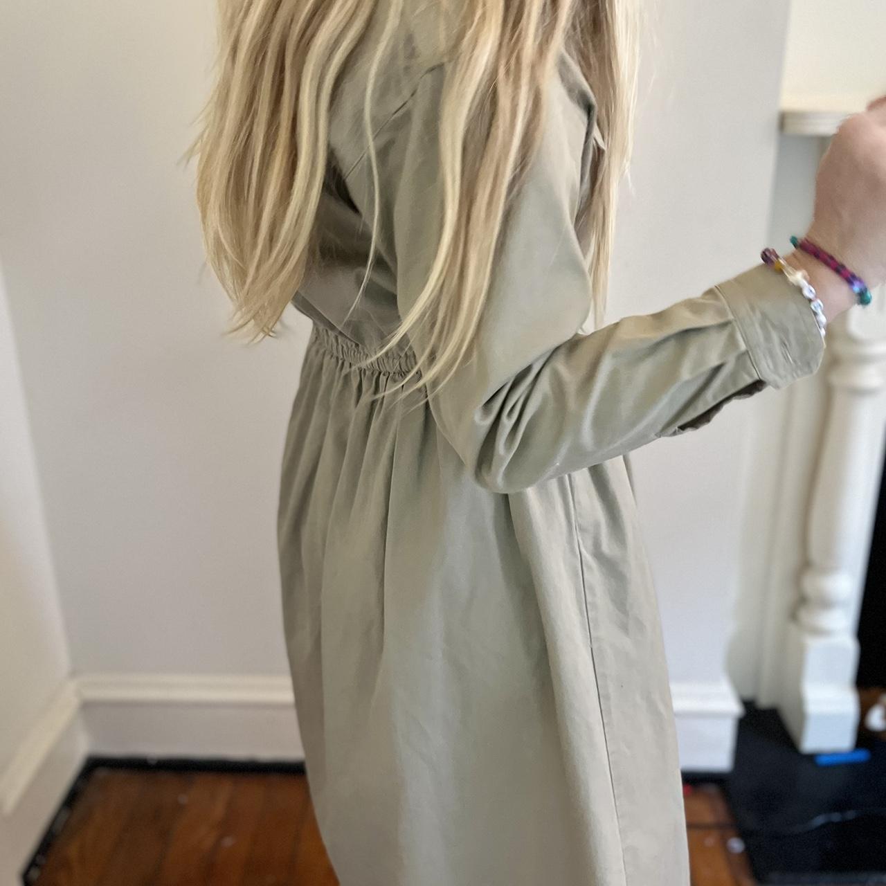 Vintage khaki shirt dress in excellent condition.... - Depop