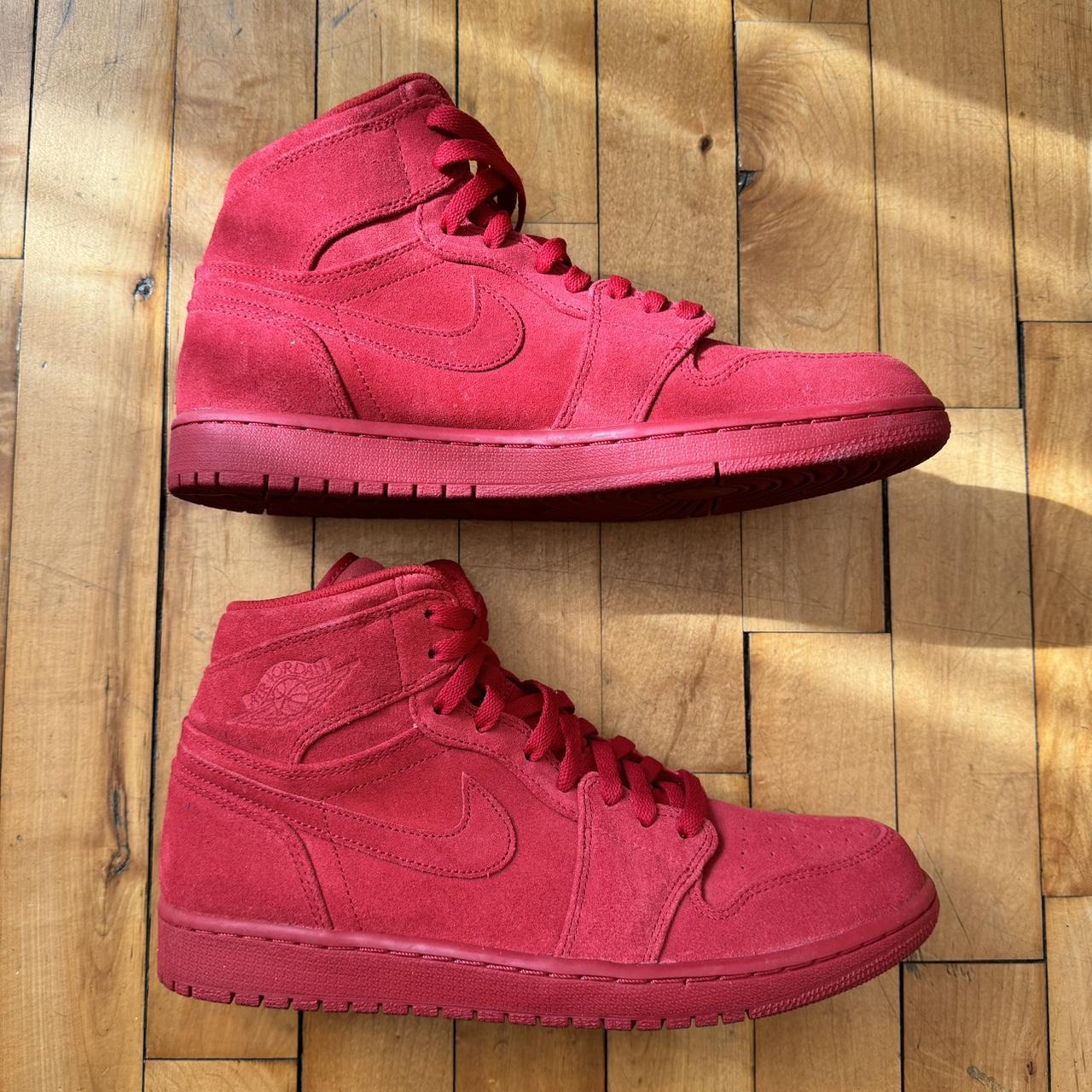 Red suede jordan 1 online