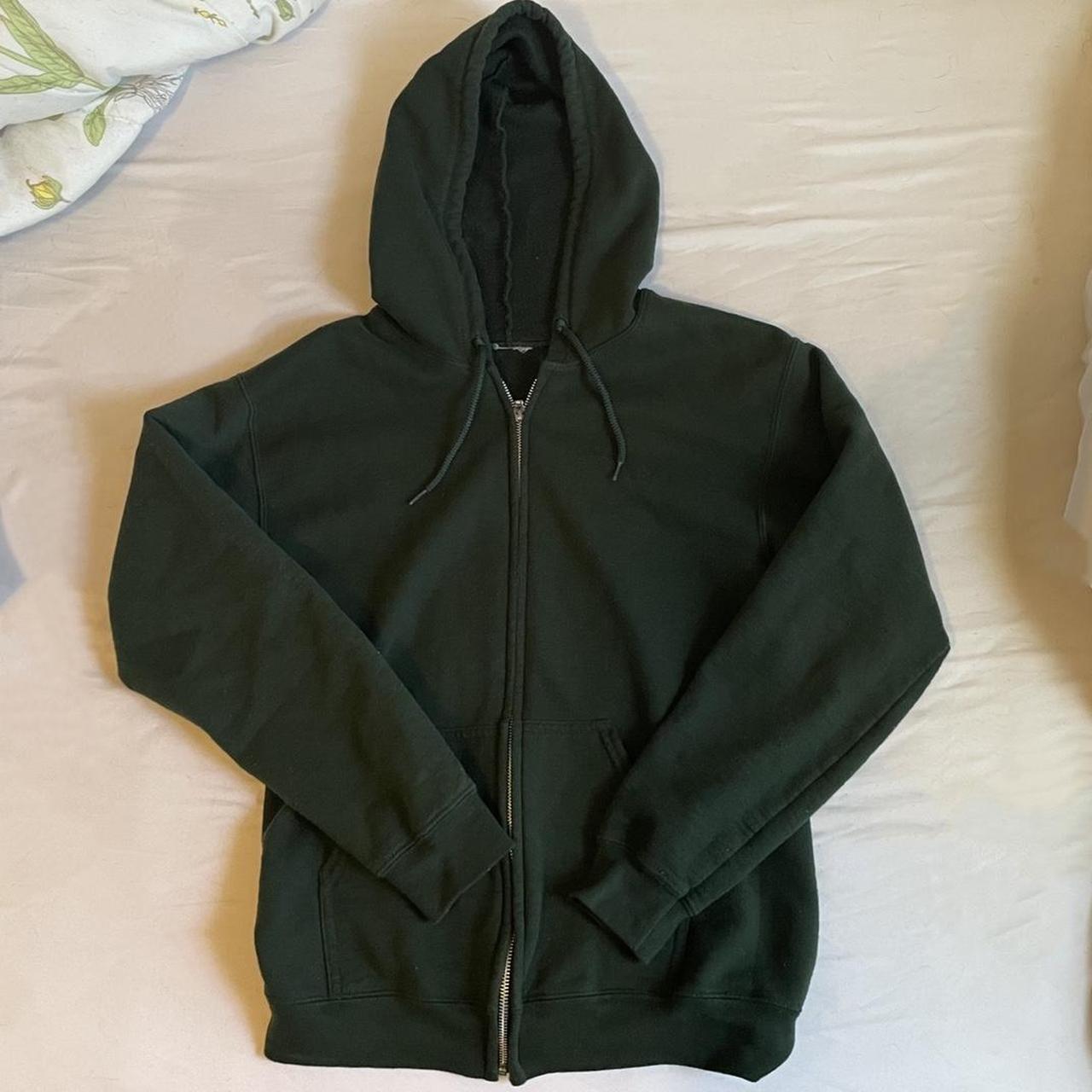 Cute and comfy forest green zip up jacket with... - Depop