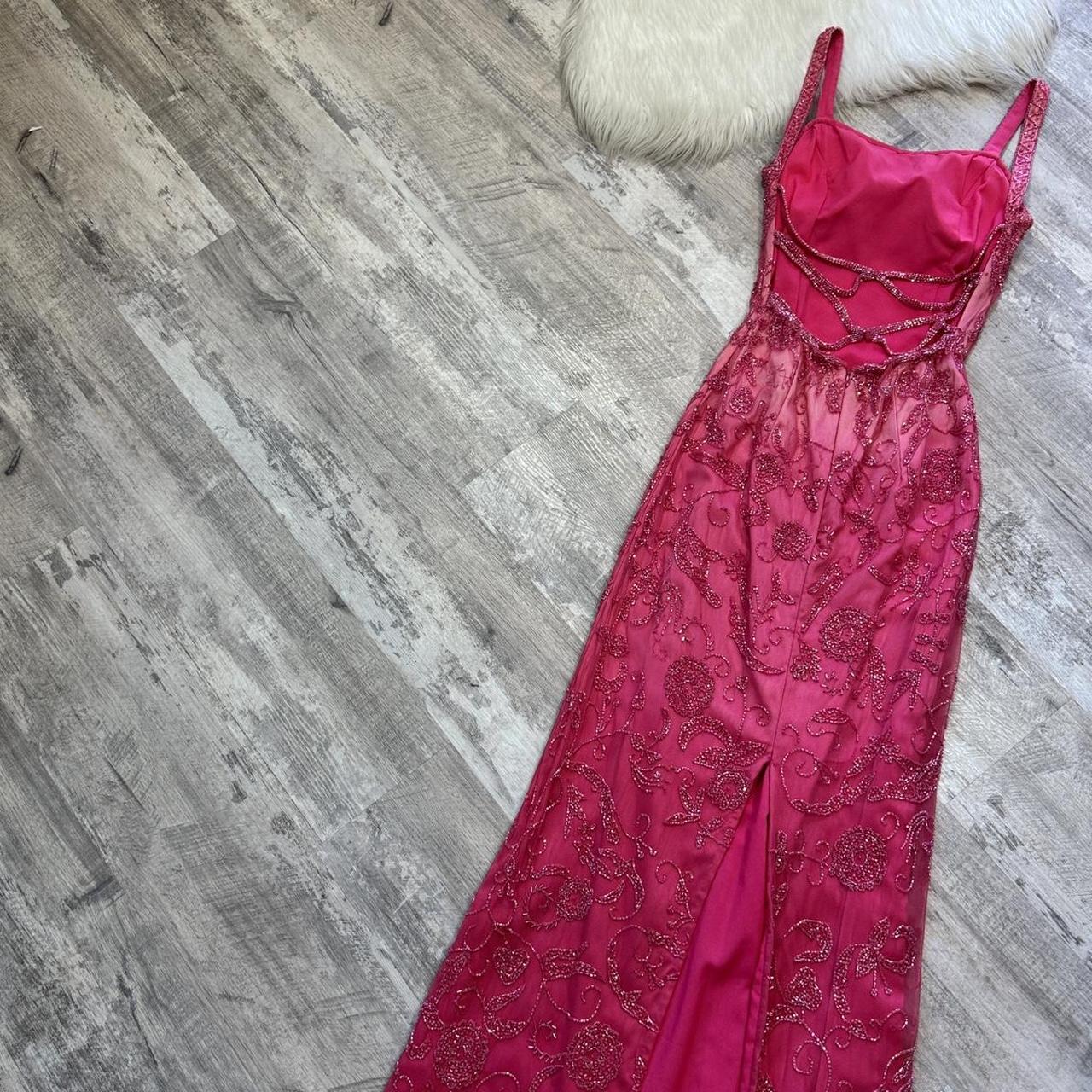 Omg! The prettiest vintage hot pink ombre maxi dress... - Depop