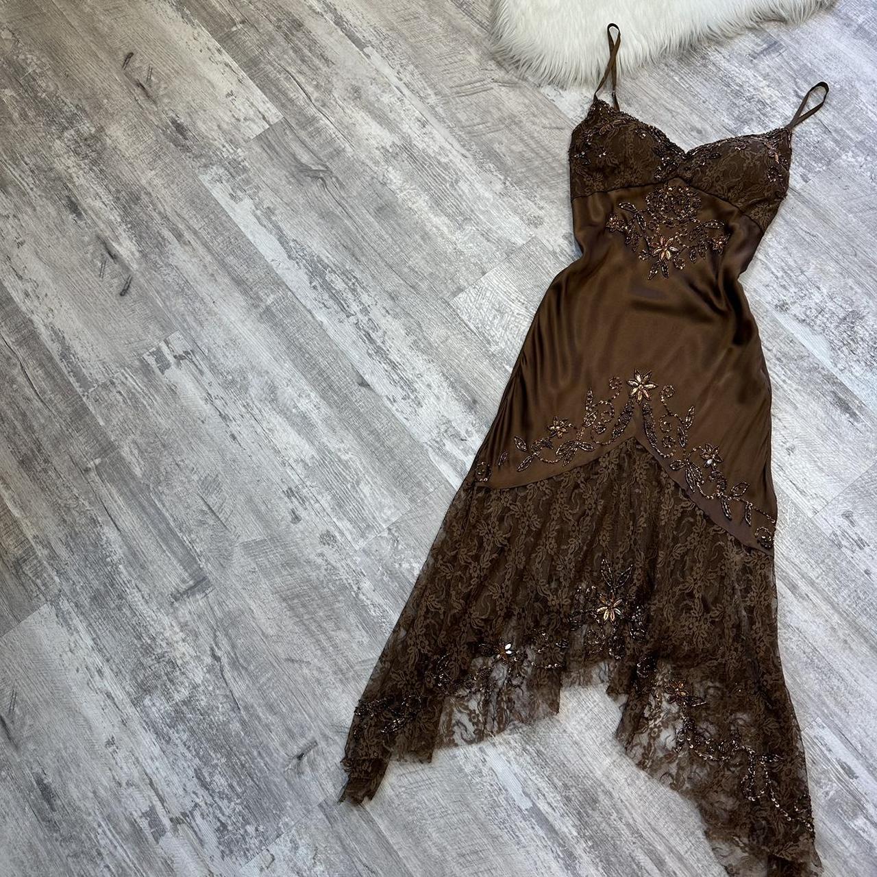 The most stunning rare vintage 100 silk chocolate... Depop