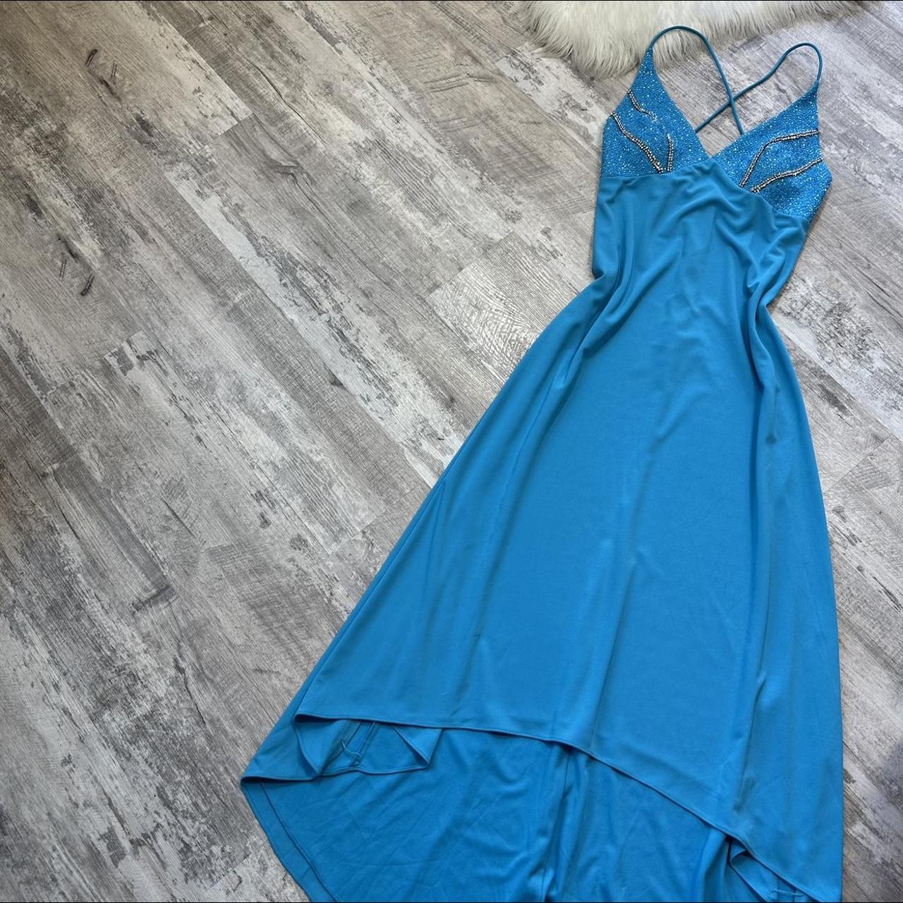 The cutest little vintage bright blue maxi dress... - Depop