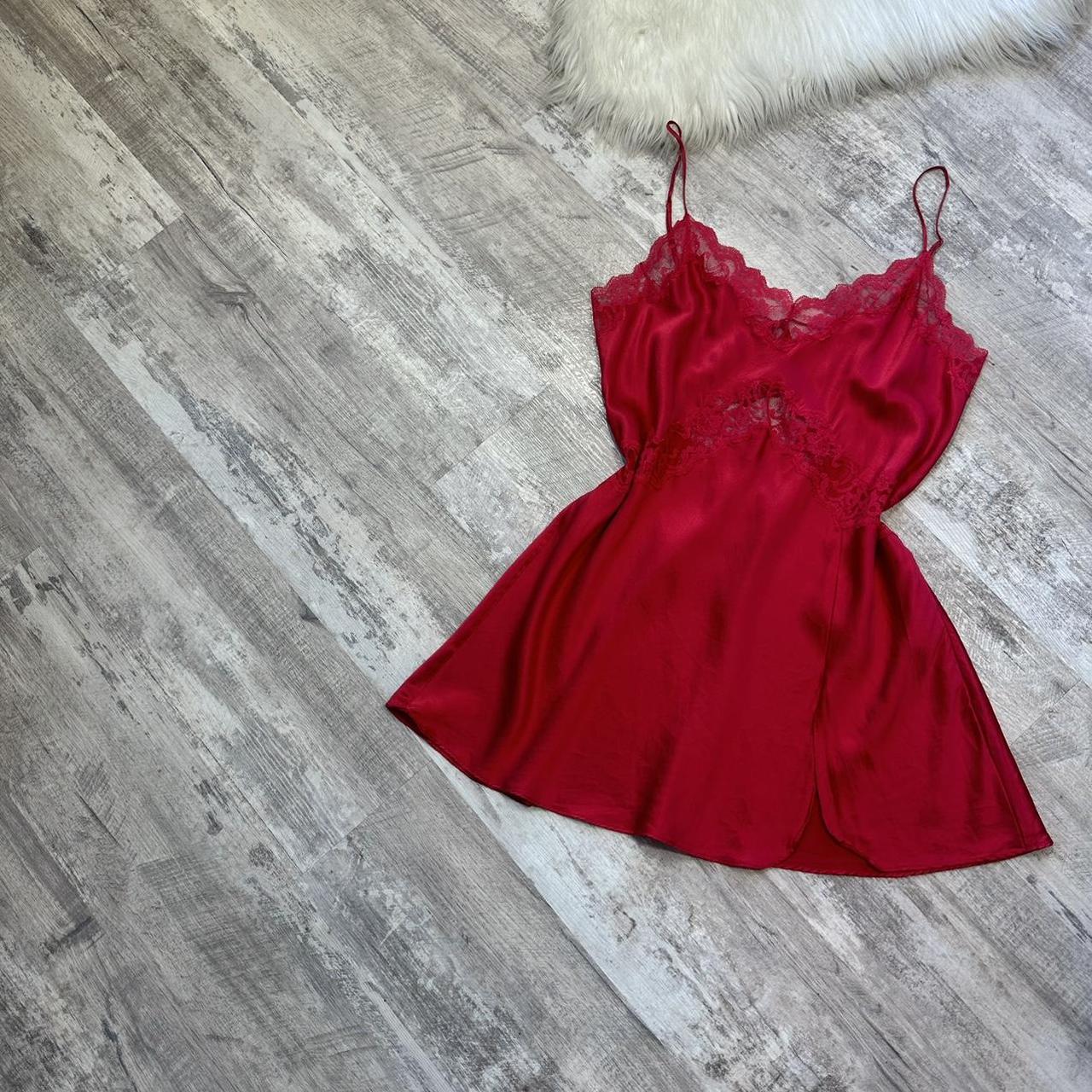 The most stunning little y2k 100% silk cherry red... - Depop