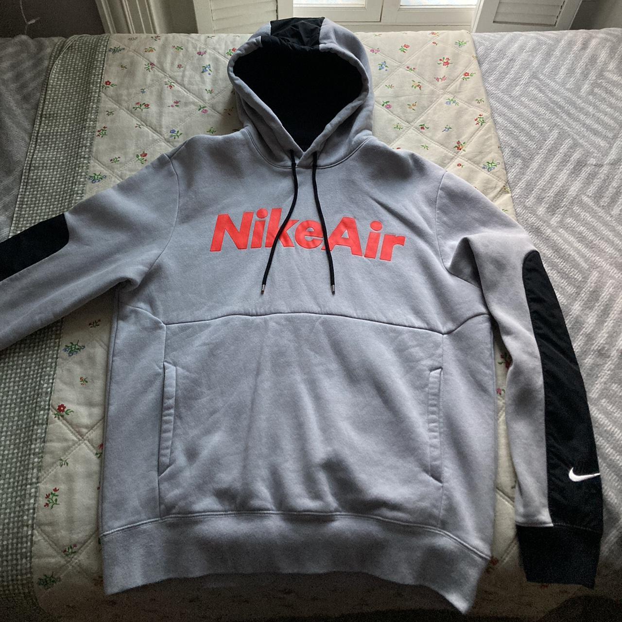 Nike air block logo fleece hoodie grey