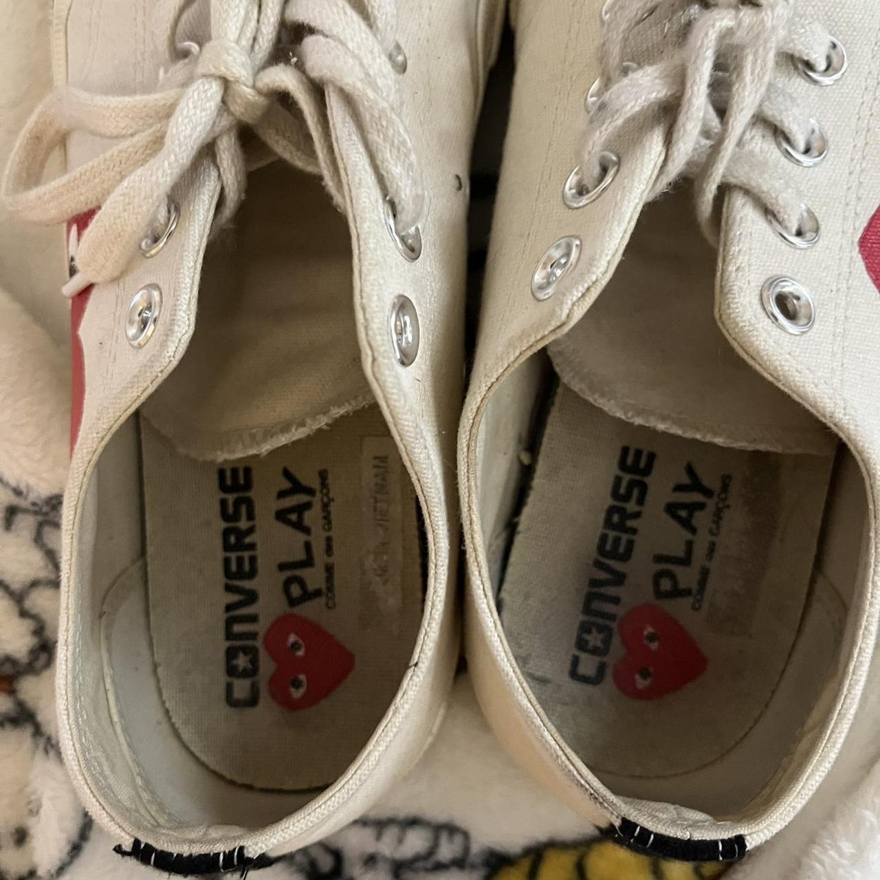 Comme des Garçons Play Men's Red and Cream Trainers (4)