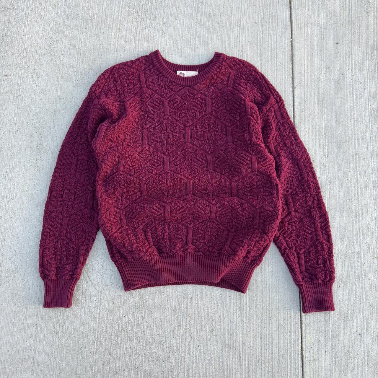 Maroon cable knit vintage sweater #sweater #knit Depop