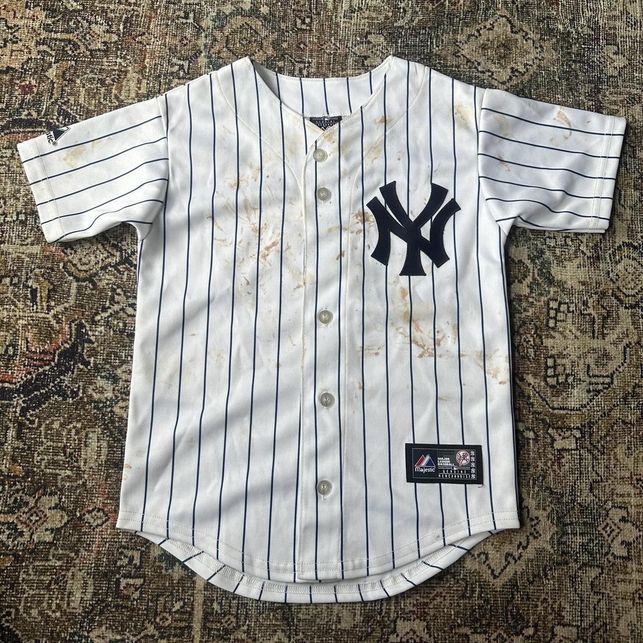 Vintage Majestic New York Yankees Derek Jeter Hoodie - Depop