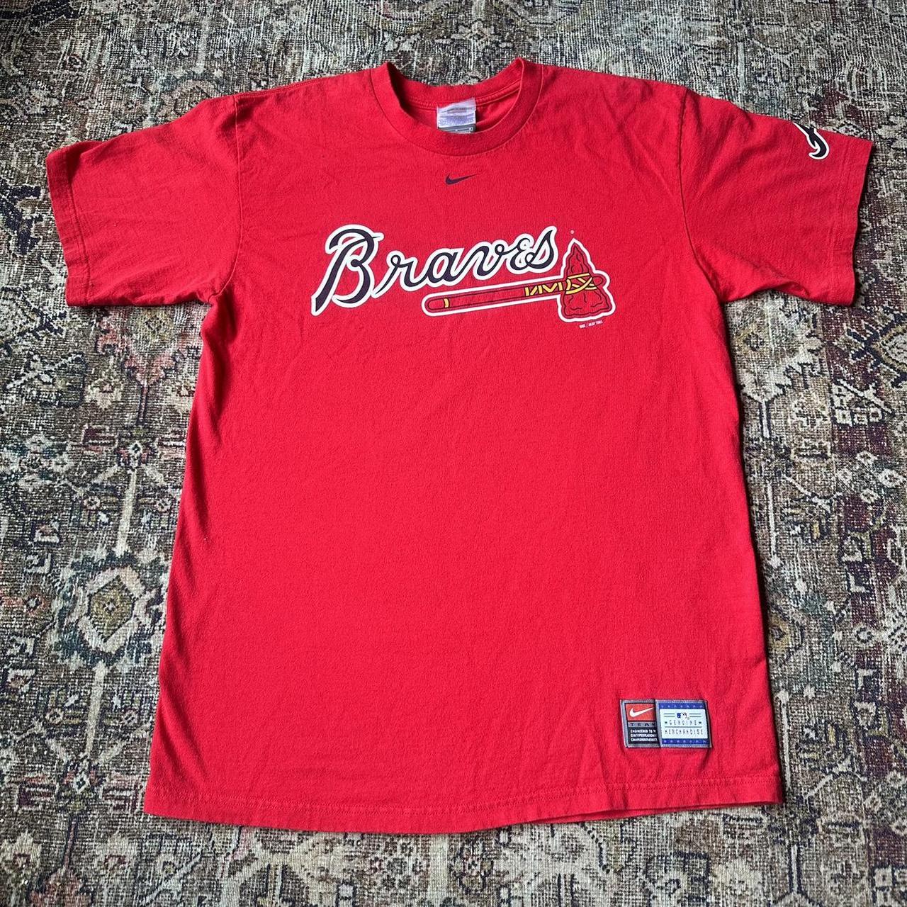 Vintage Atlanta Braves Nike T-Shirt ⚾️🪓🏟️ Size M 21 - Depop