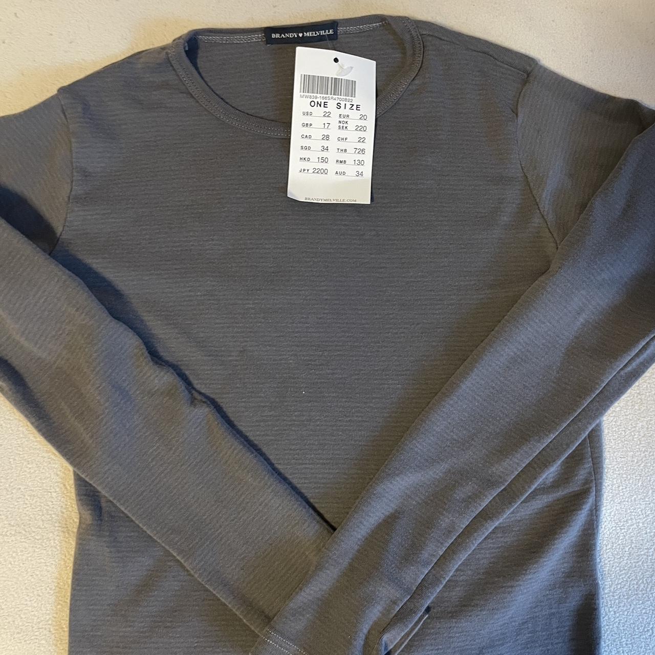 brandy melville grey long sleeve perfect condition - Depop