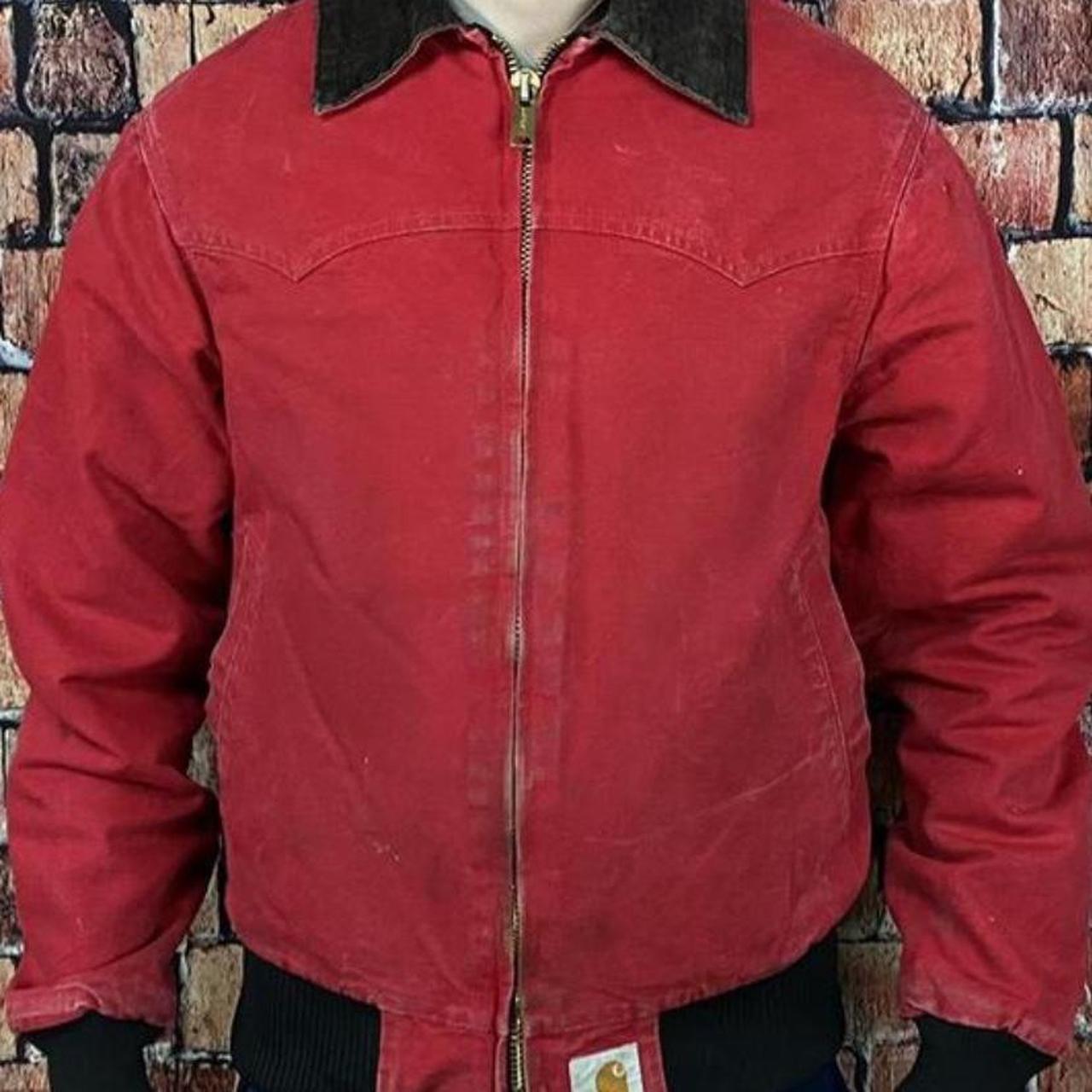 Faded red quilted carhartt jacket! Size medium I’m... Depop