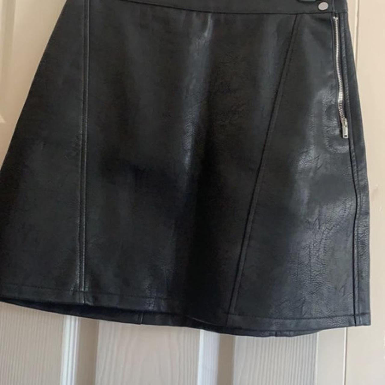 Zara faux leather mini skirt Size S Never worn... - Depop