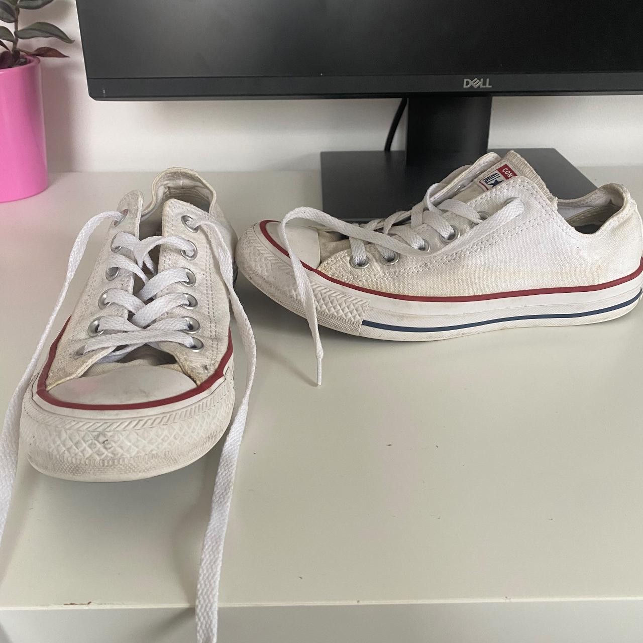 White low top Converse UK 5 White converse low... Depop