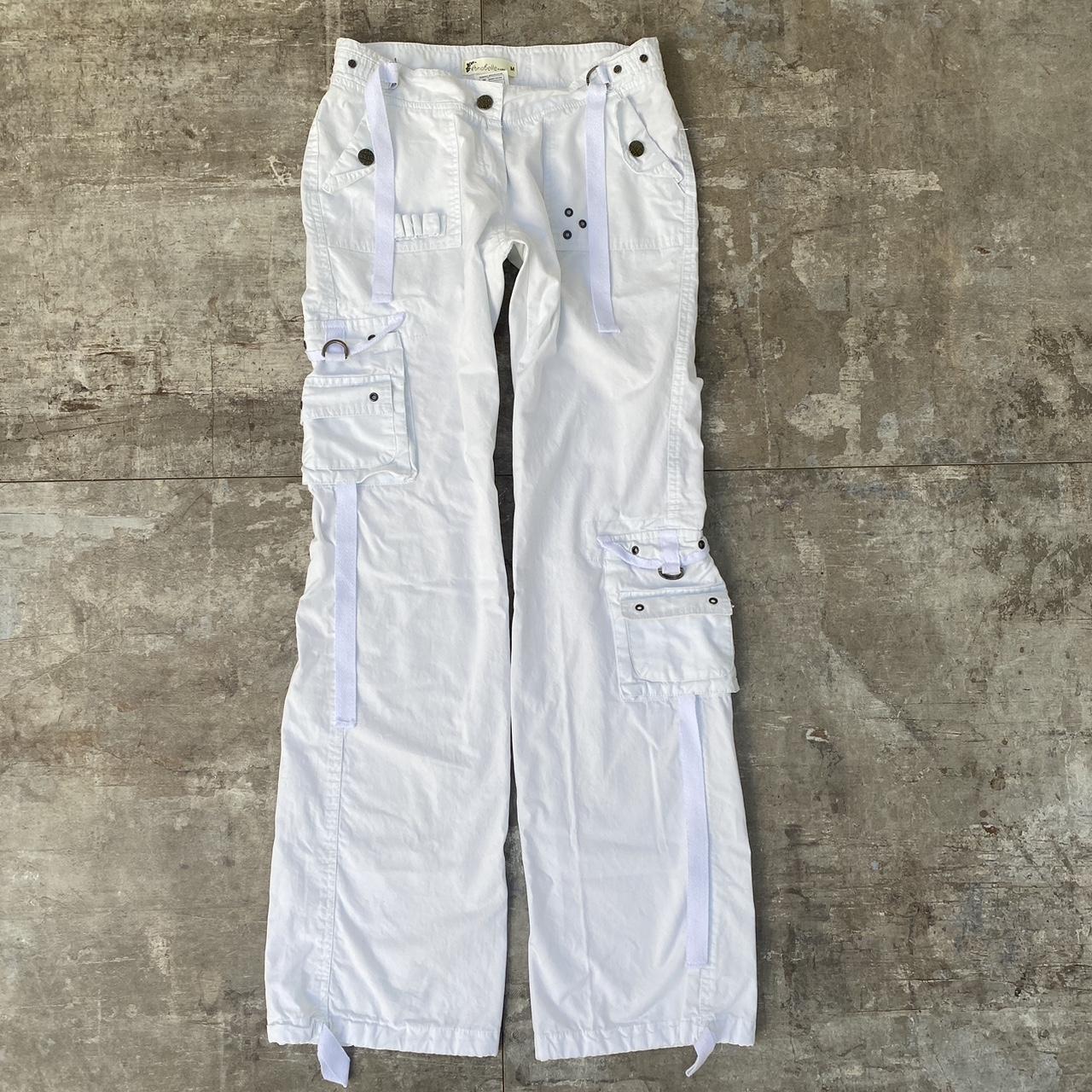 Y2k white baggy cargo pants Brand: Annabelle Paris... - Depop