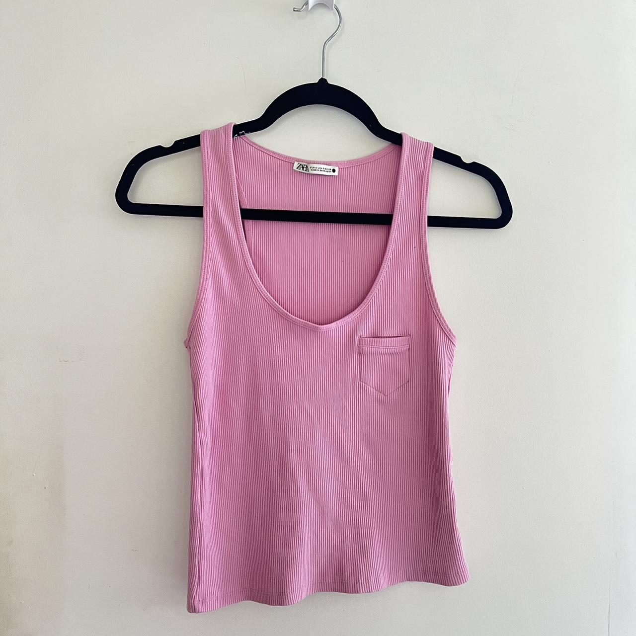 Zara Women's Pink Vest Depop