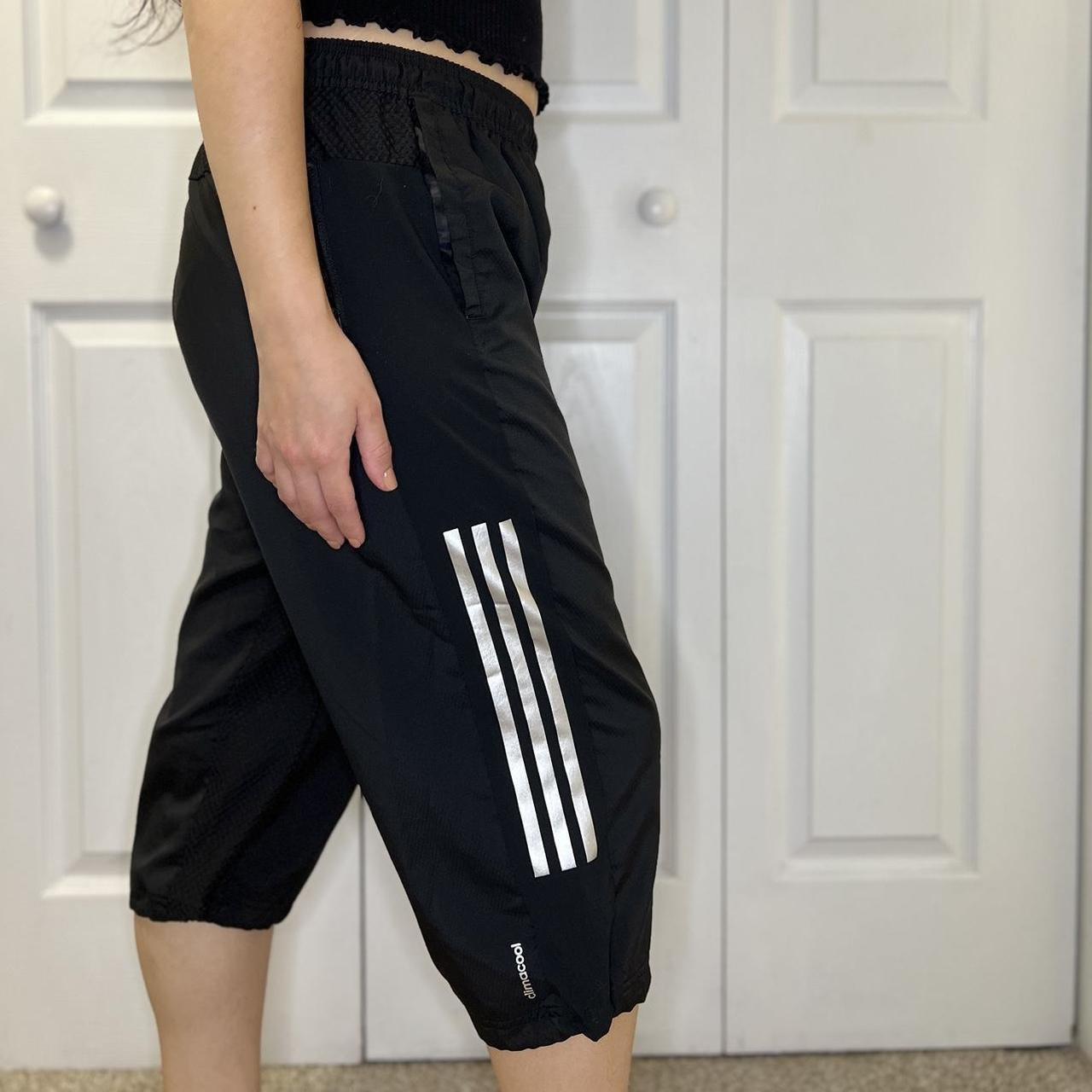 Adidas black capris Athletic sporty breathable. Depop