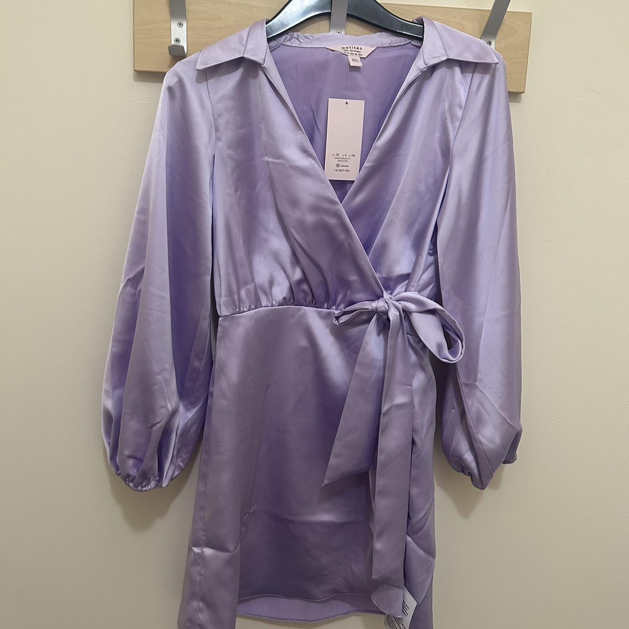 Satin Miss Selfridge Lilac Dress Miss Selfridges Petite V Neck
