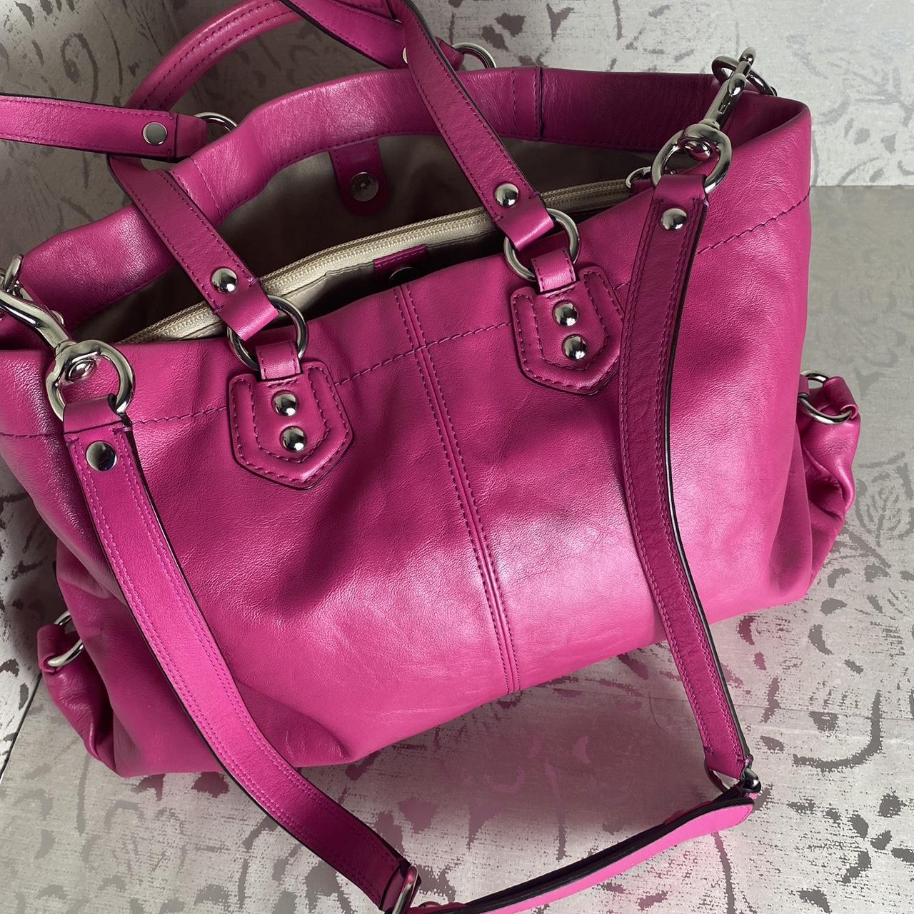 Pink leather coach online bag