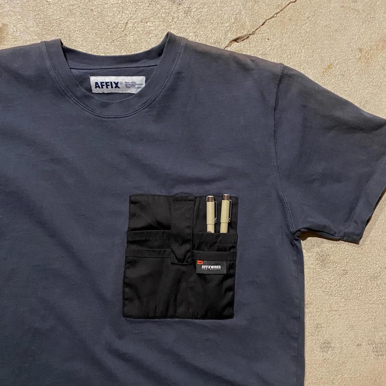 Affix Men's Grey and Navy T-shirt