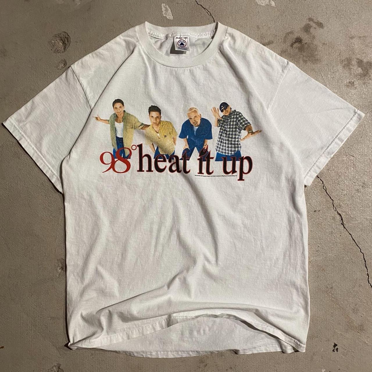 Vintage 98 Degrees Heat It Up Tour T-Shirt Size Medium White Boy