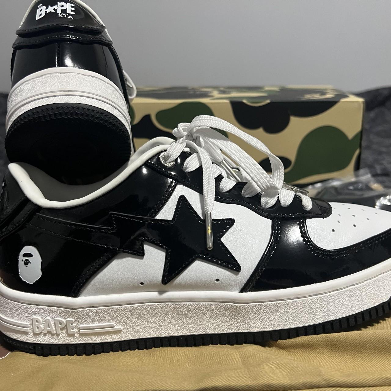 Bapesta Panda size 8.5 Mint condition only wore... - Depop