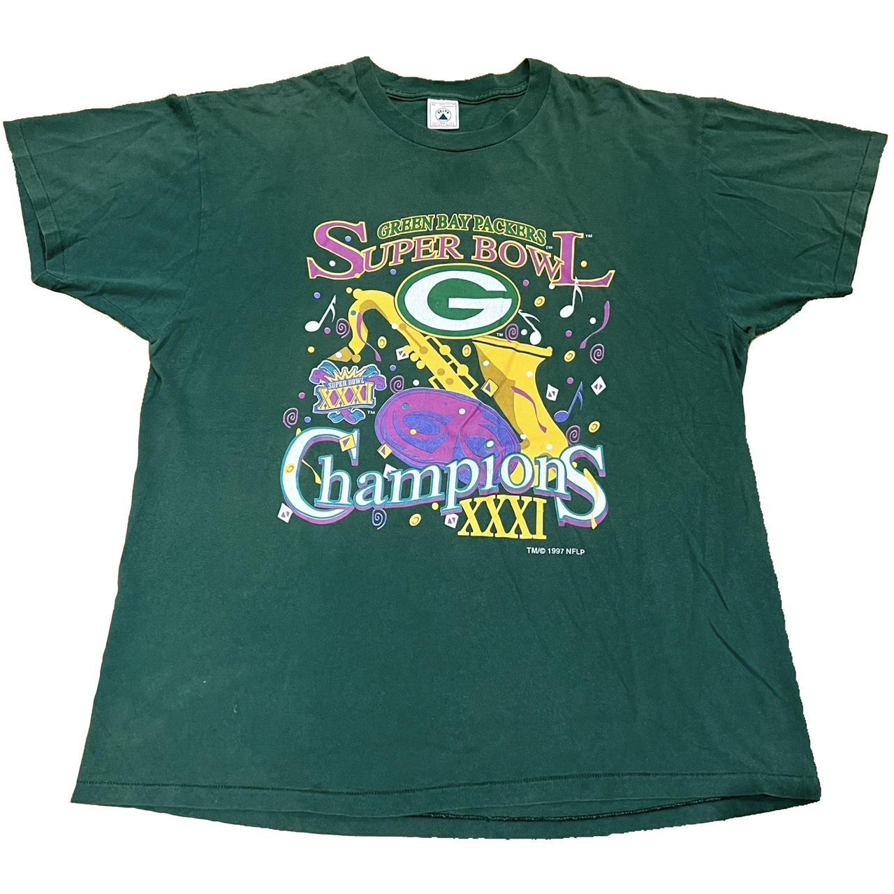 1997 PACKERS SUPER BOWL CHAMPIONS T SHIRT Single - Depop