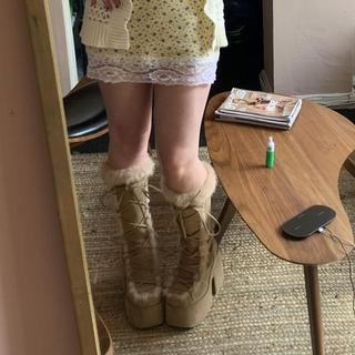 Camel-311 Demonia Boots Fur is Tan not White so I - Depop