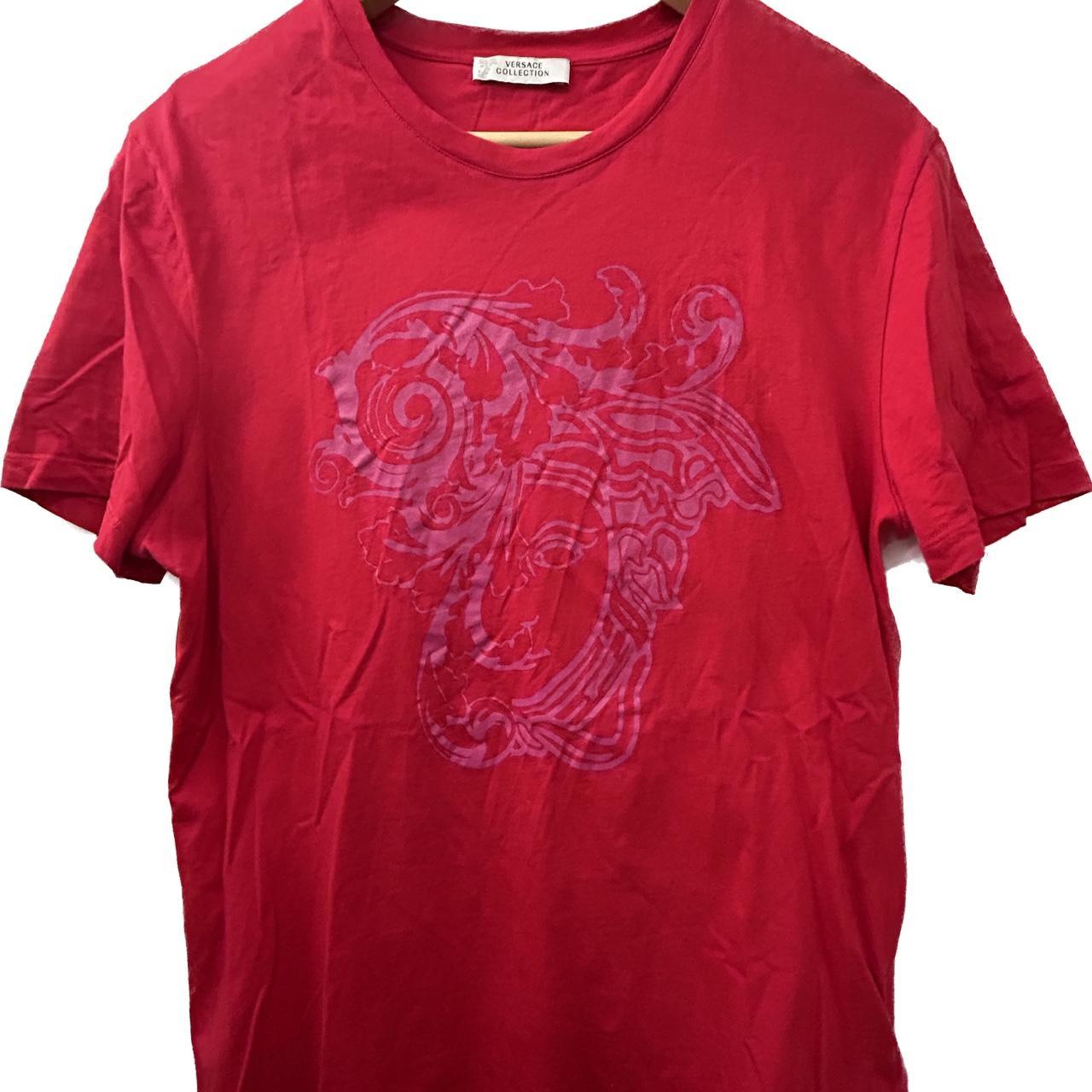 Mens red discount versace t shirt