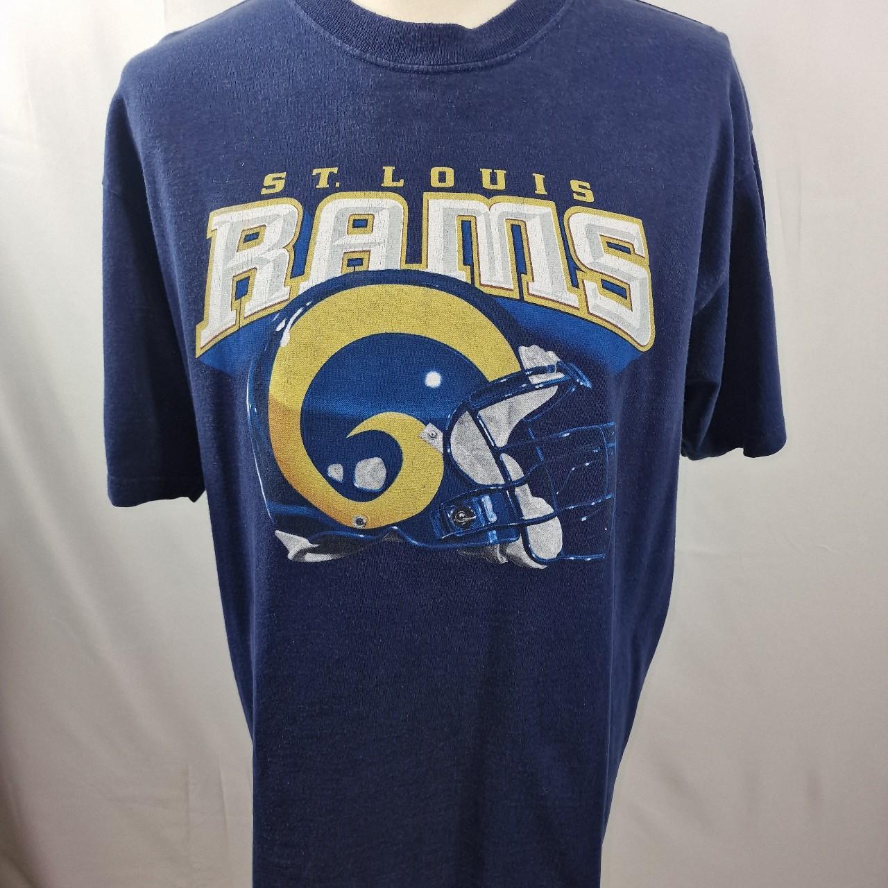 St Louis Rams (now LA Rams) vintage t-shirt. Navy... - Depop