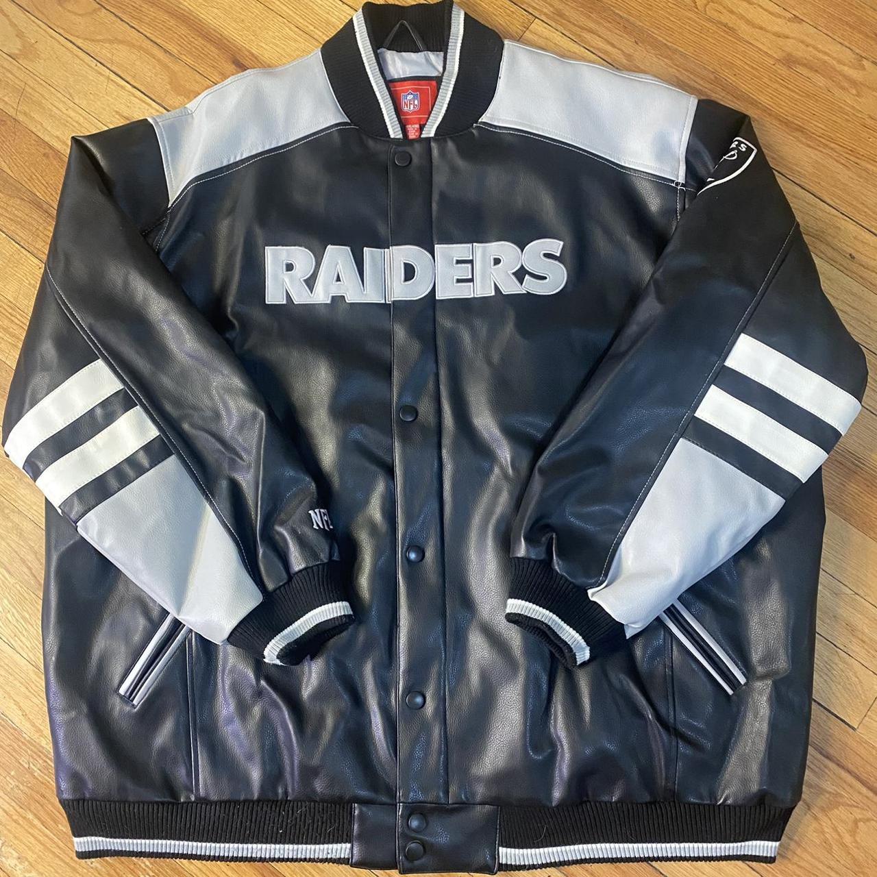 Vintage NFL Oakland Raiders Jacket w Arm and Back - Depop