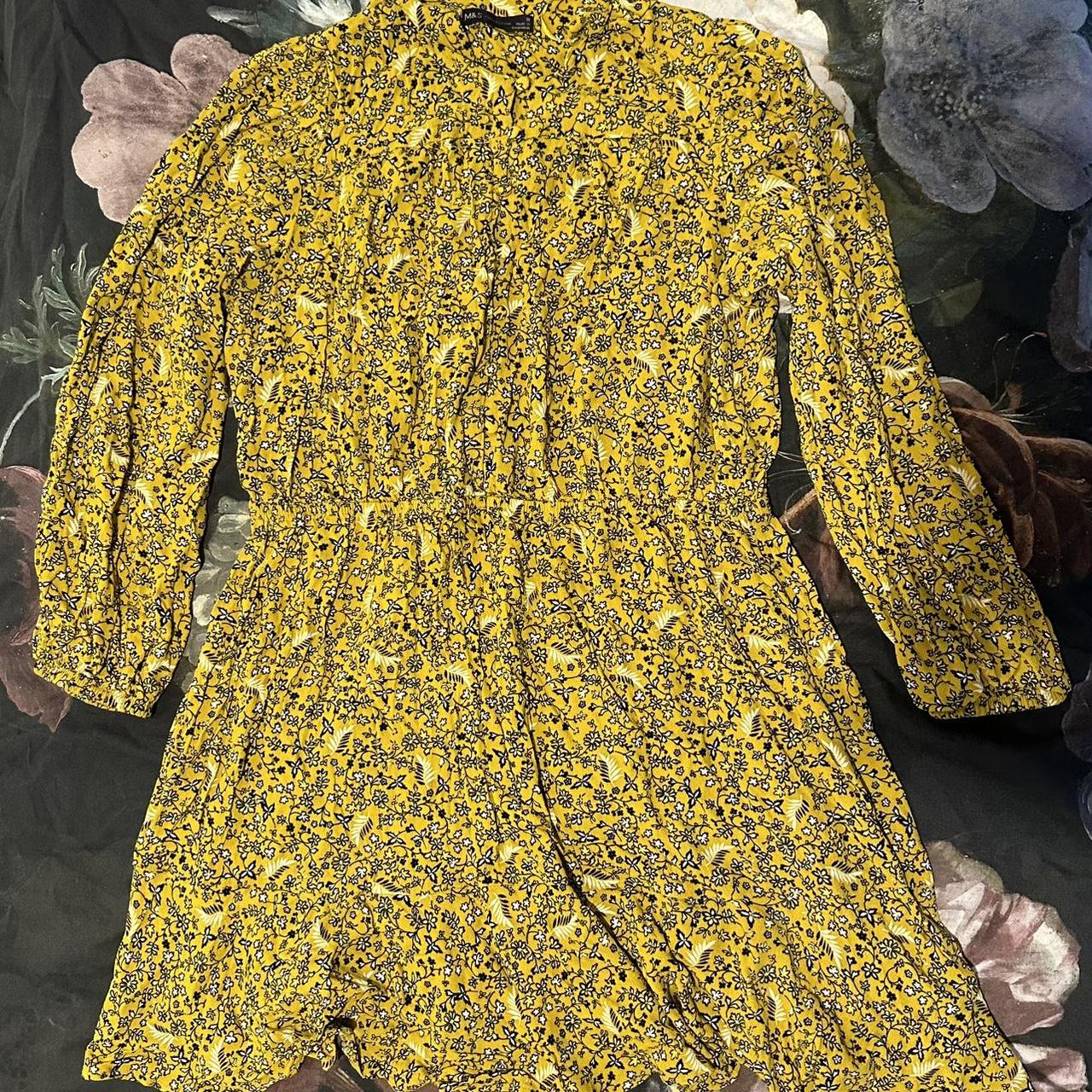 M&s mustard dress best sale