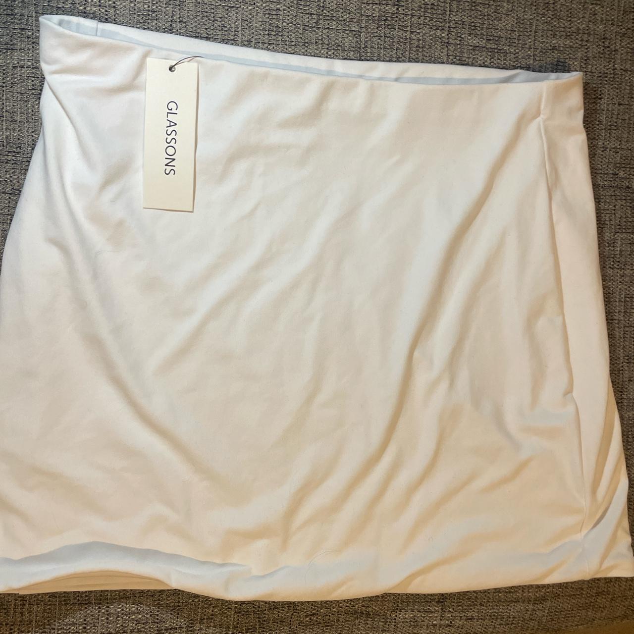 BRAND NEW Glassons Supersoft Mini Skirt in White.... - Depop