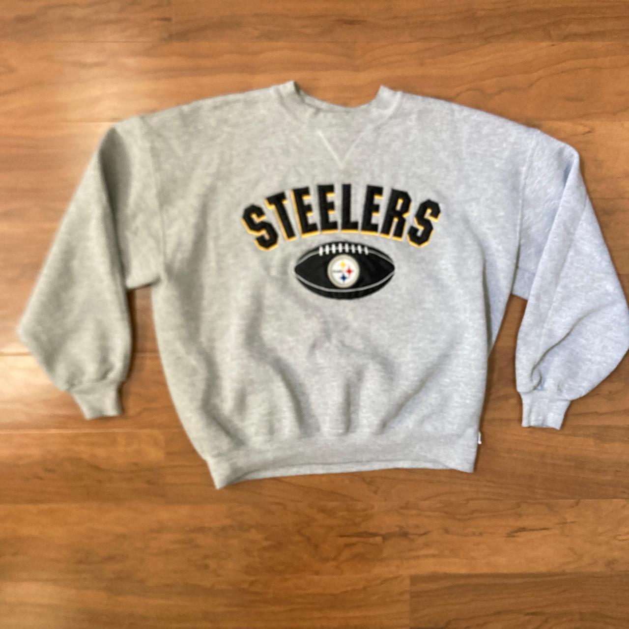 Vintage Pittsburgh Steelers Sweatshirt Grey Vintage - Depop