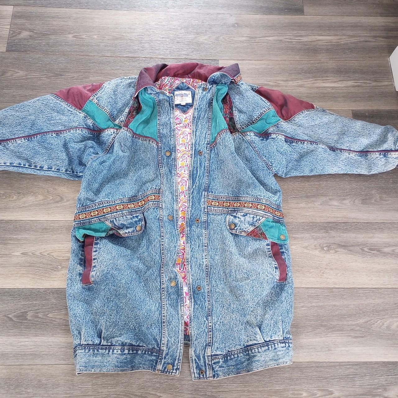 90s color block outlet denim jacket