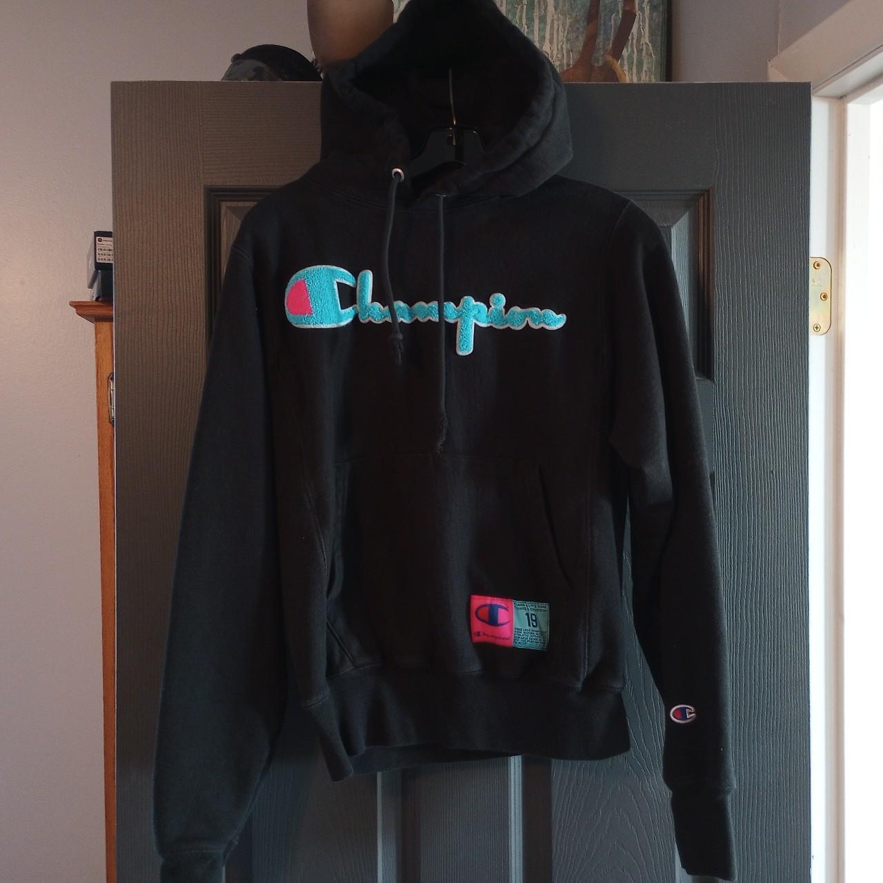 Champion 3d embroidered reverse weave hoodie sweater. Depop