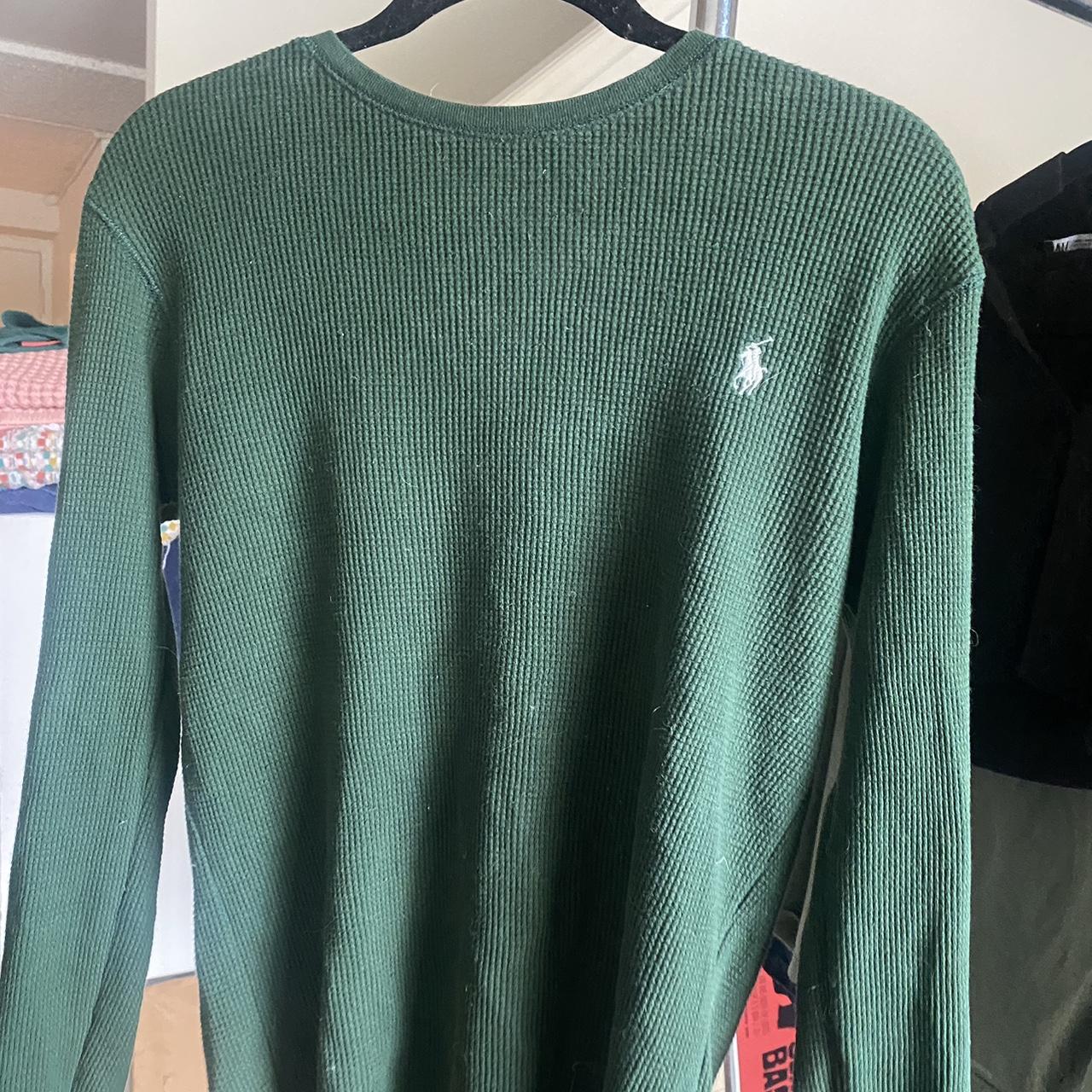 Forest green Ralph Lauren waffle long sleeve t-... - Depop